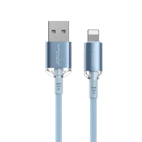 Vyvylabs Crystal Series Fast Charging Data Cable USB to iP 2.4A 1M - Blue