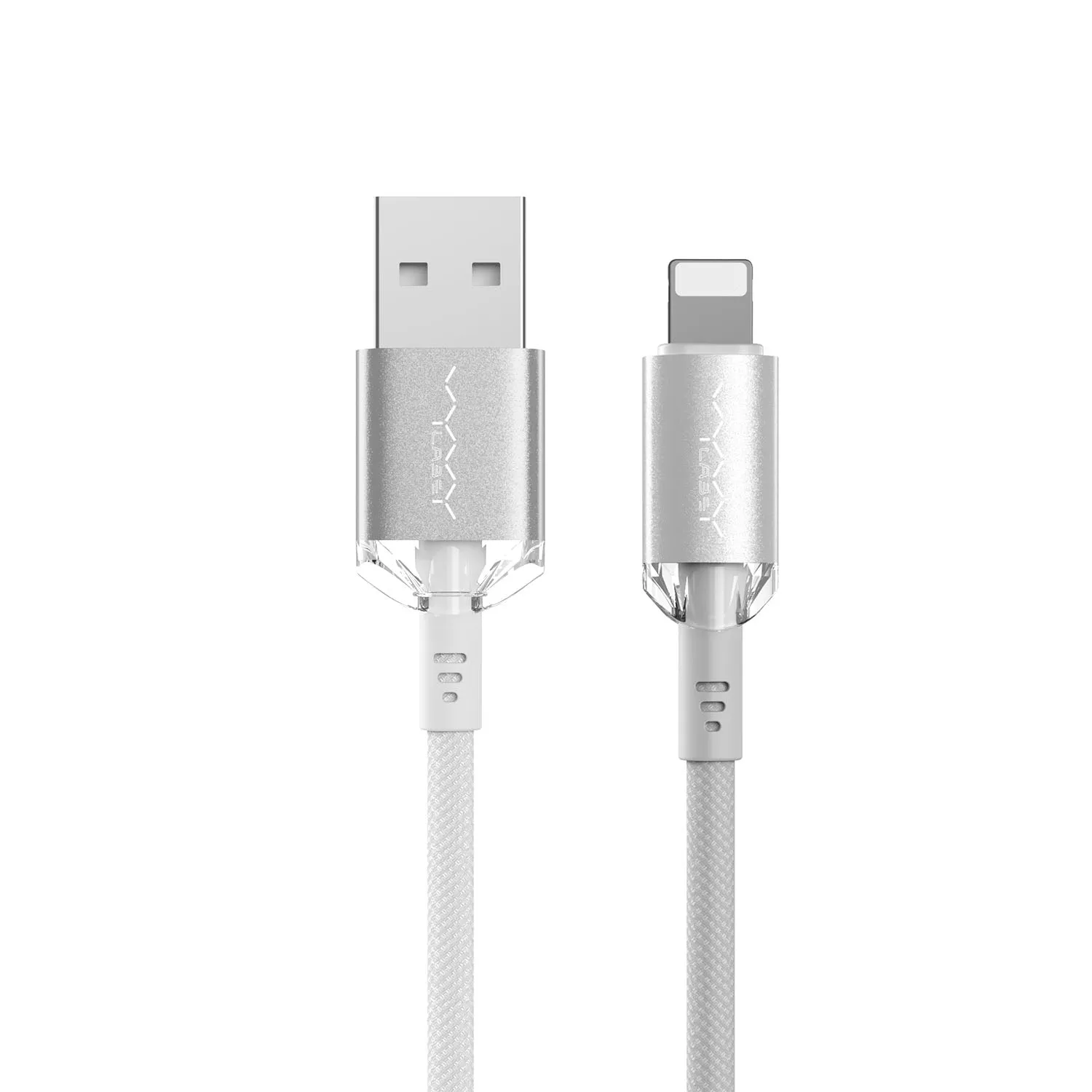 Vyvylabs Crystal Series Fast Charging Data Cable USB to iP 2.4A 1M - White