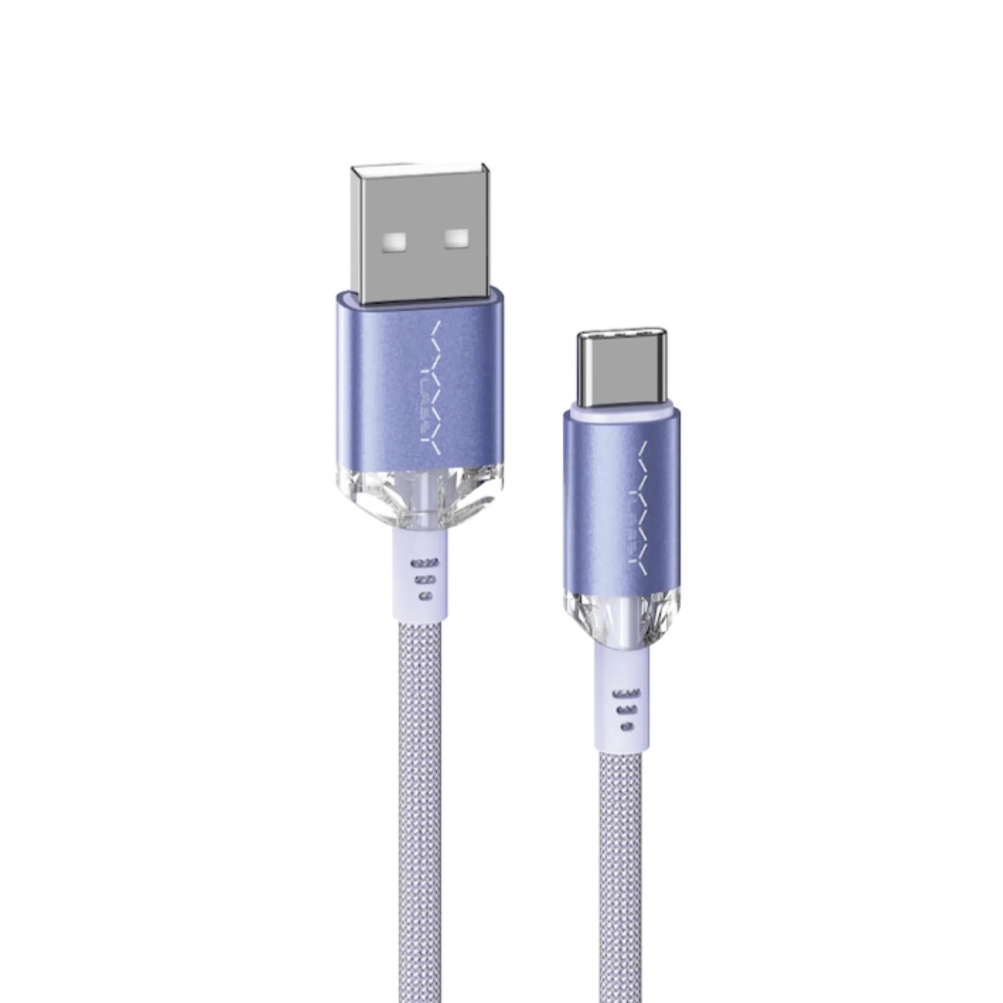 Vyvylabs Crystal Series Fast Charging Data Cable USB to Type-C 3A 1M - White