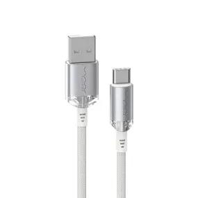 Vyvylabs Crystal Series Fast Charging Data Cable USB to Type-C 3A 1M - White