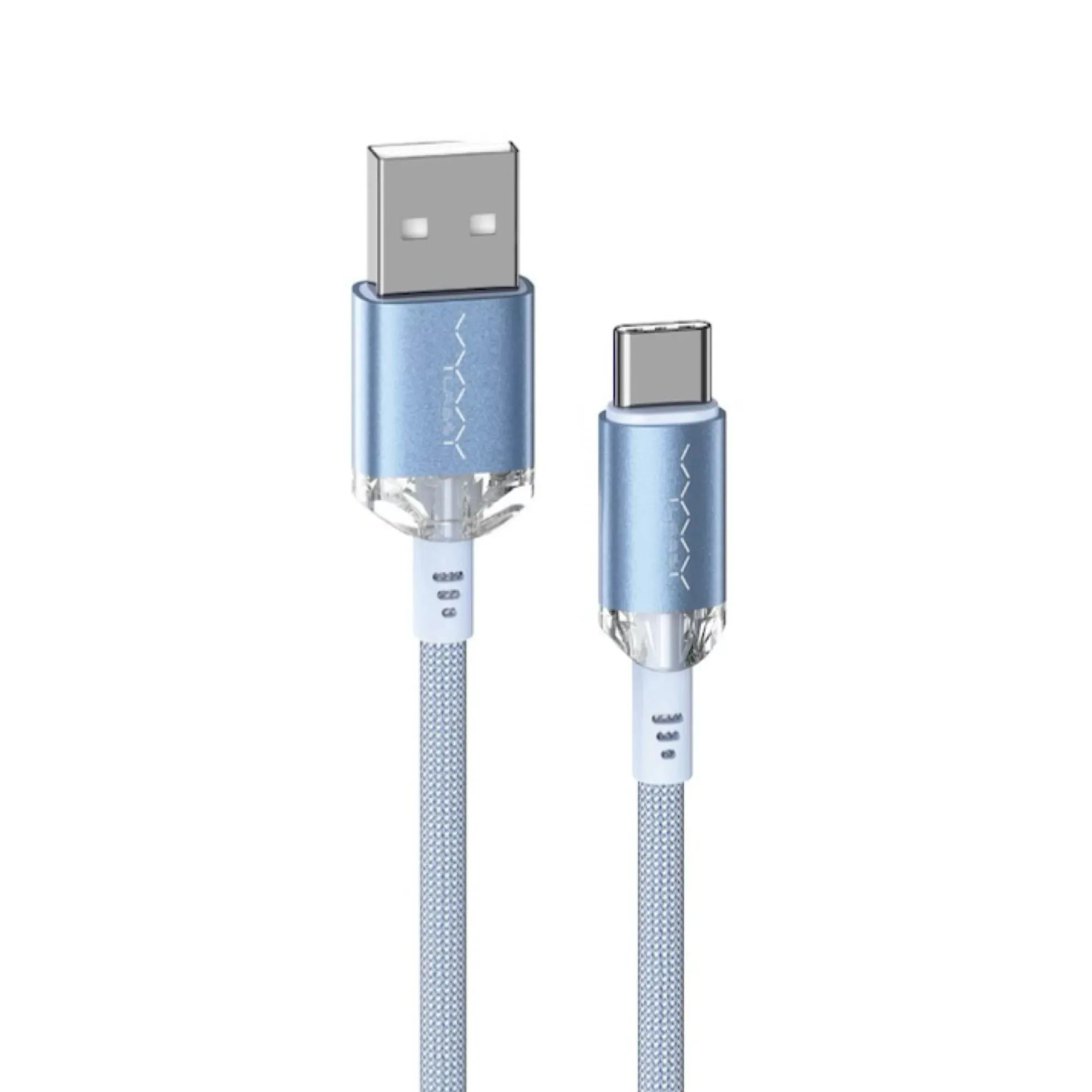 Vyvylabs Crystal Series Fast Charging Data Cable USB to Type-C 3A 1M - White