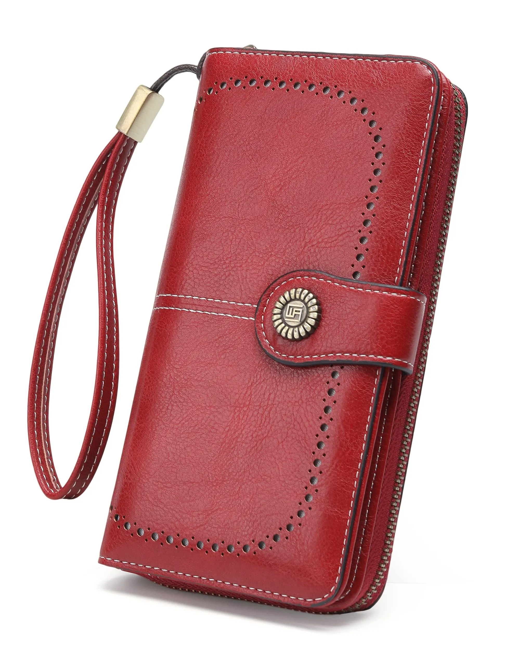 Wallets for Women Large Capacity Genuine Leather Credit Card Holder with RFID Blocking