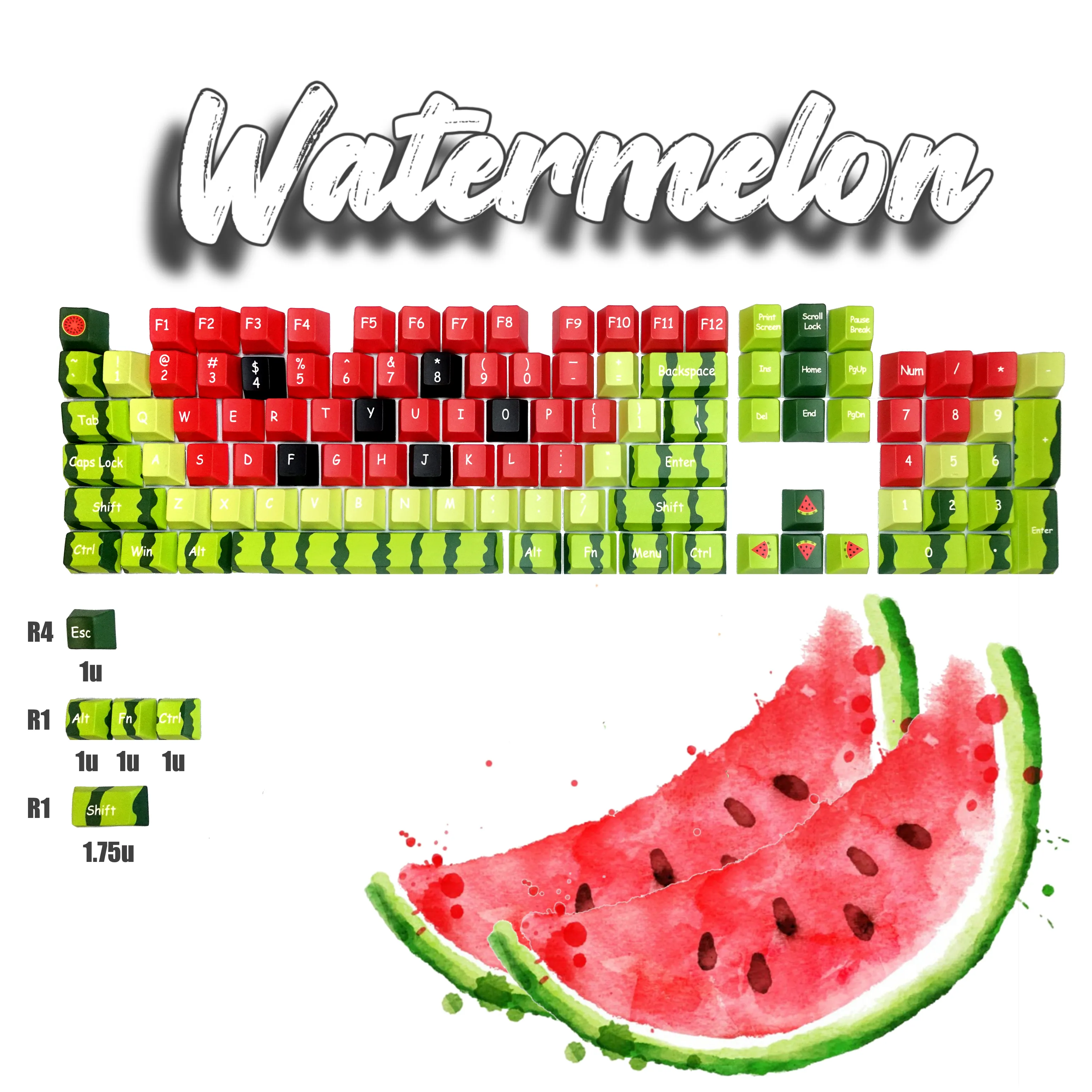 Watermelon Keycaps Set | Cute Fruits Keycap Sets Keyboard