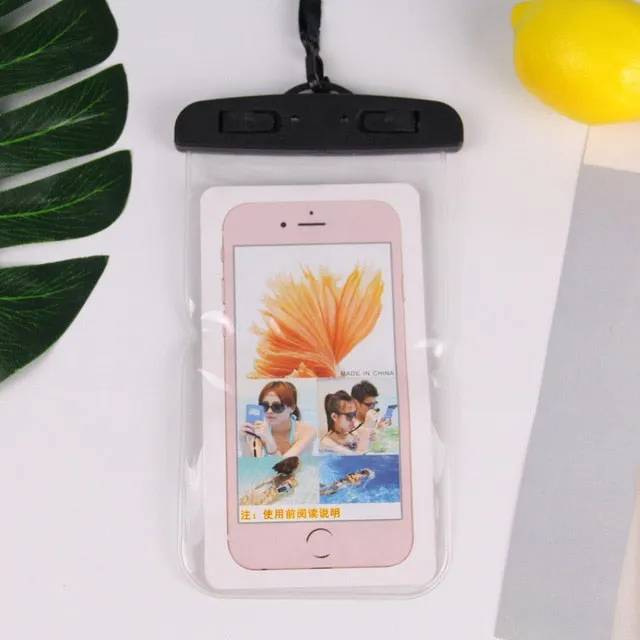 Waterproof Bag Case Universal 6.5 inch Mobile Phone Bag Swim Case Take Photo Under water For iPhone 7 Full Protection Cover Case