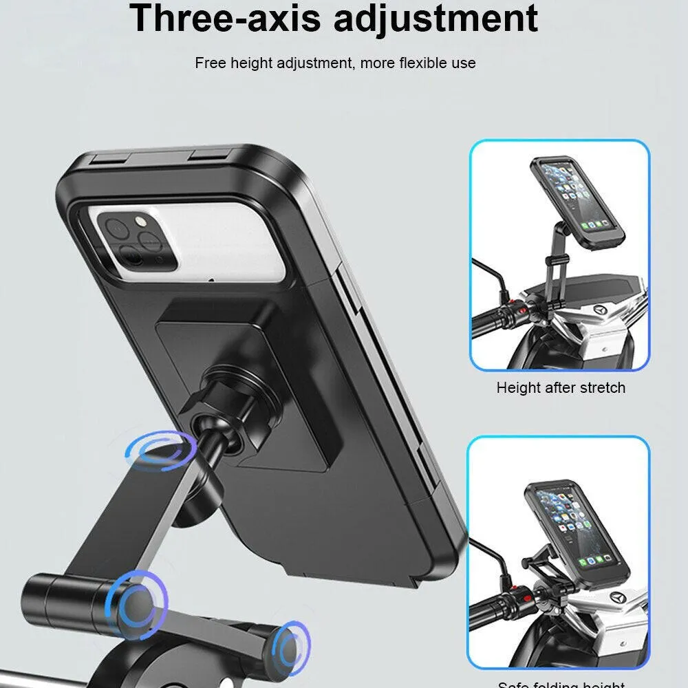 Waterproof Bike Mobile Phone Holder Support Universal Bicycle Holder GPS 360° Swivel Adjustable Motorcycle Cell Phone Holder