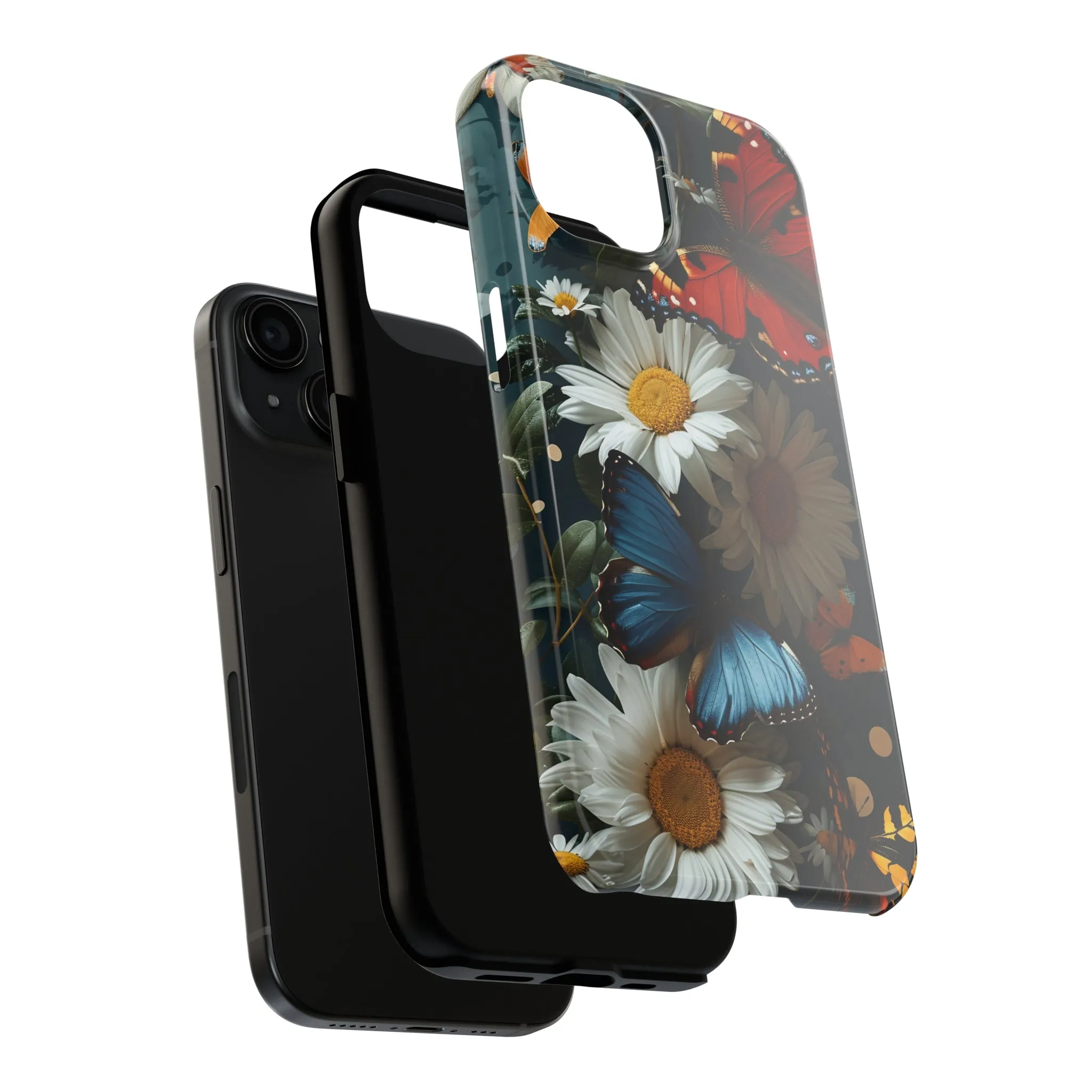 Wildflowers & Butterflies Vibrant Tones Digital print Design Tough Phone Case compatible with a large variety of iPhone models, Phone Case