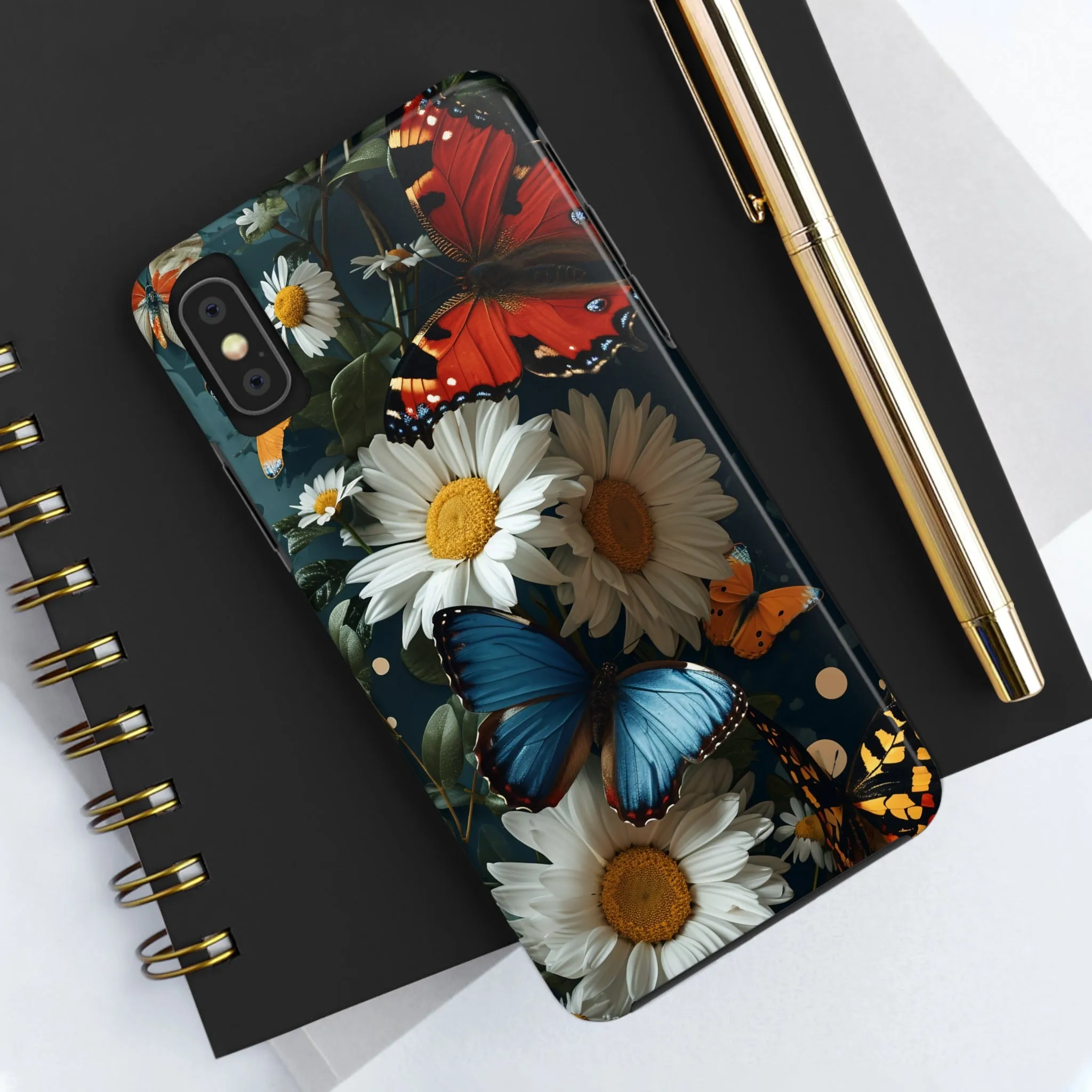 Wildflowers & Butterflies Vibrant Tones Digital print Design Tough Phone Case compatible with a large variety of iPhone models, Phone Case