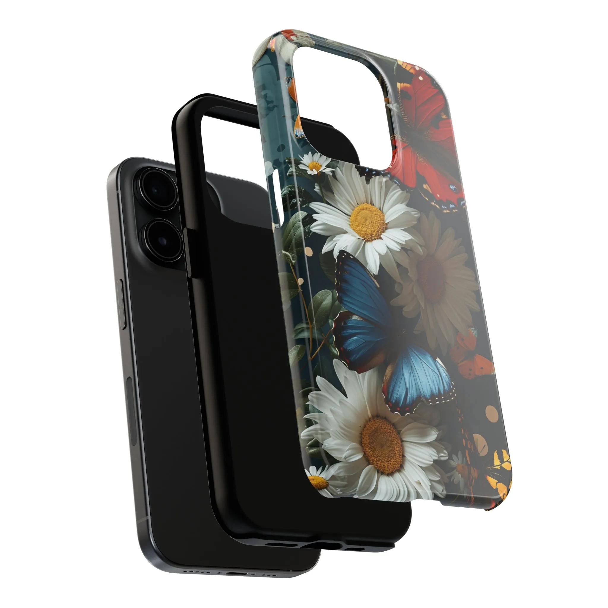 Wildflowers & Butterflies Vibrant Tones Digital print Design Tough Phone Case compatible with a large variety of iPhone models, Phone Case