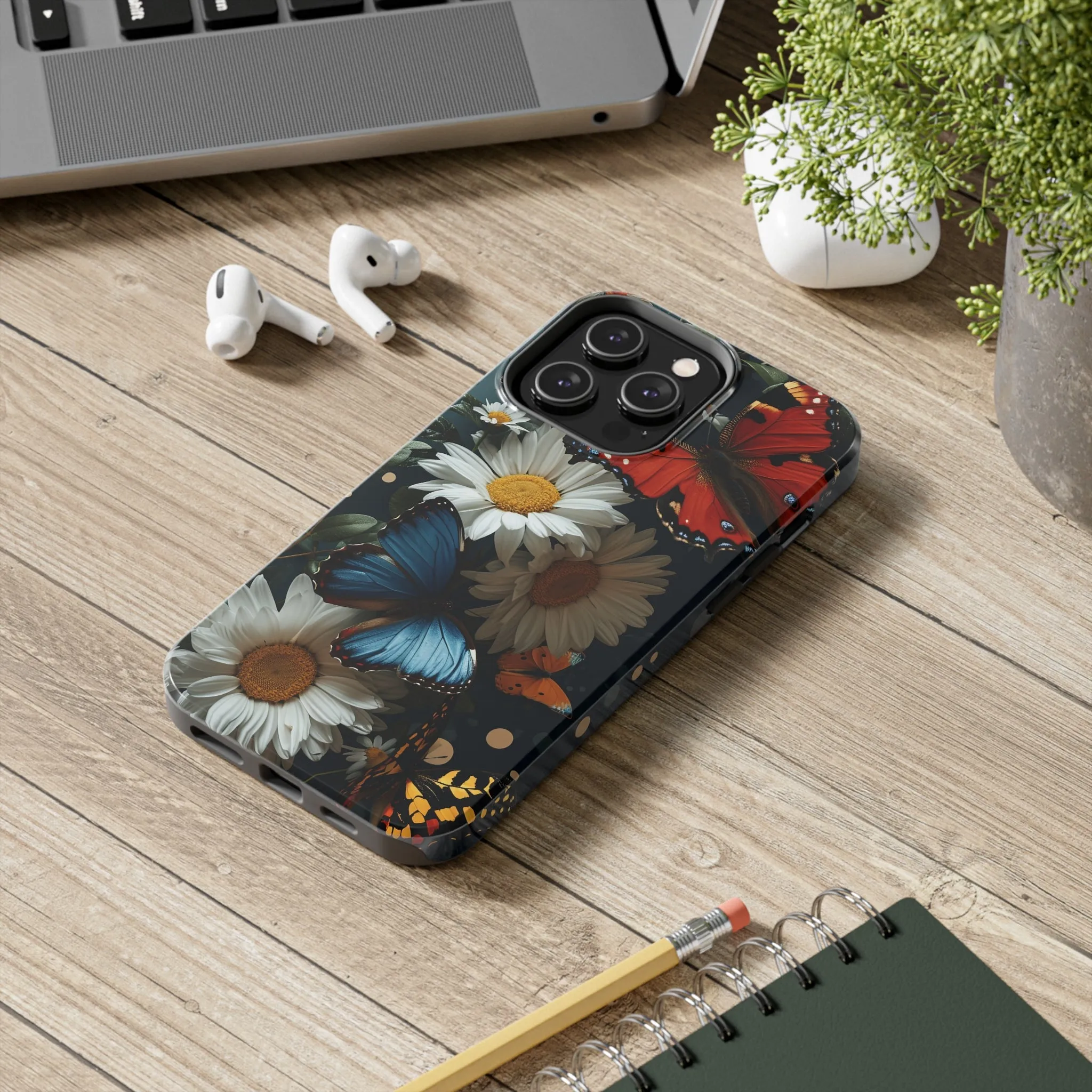 Wildflowers & Butterflies Vibrant Tones Digital print Design Tough Phone Case compatible with a large variety of iPhone models, Phone Case