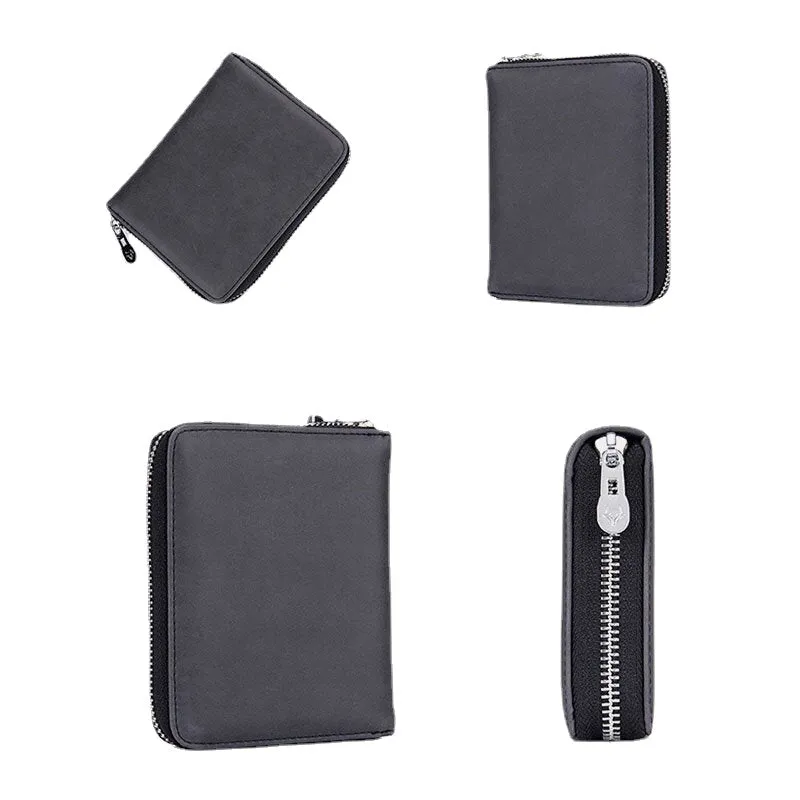 Women Genuine Leather RFID Anti-theft Organ Design Milti-card Slot Card Bag Card Holder Wallet