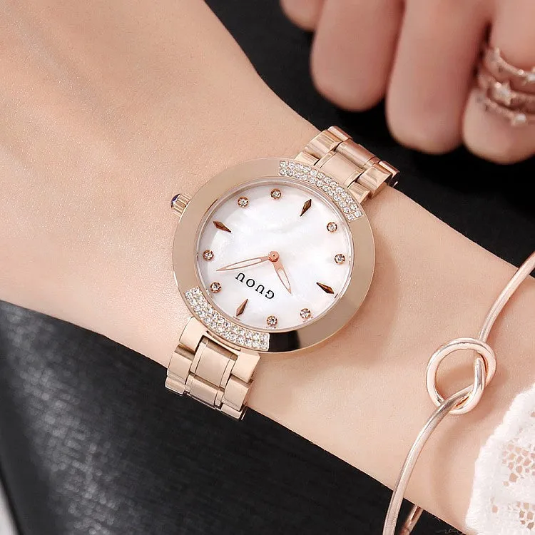 Women's Watch Rose Gold Stainless Steel Strap elegant watch