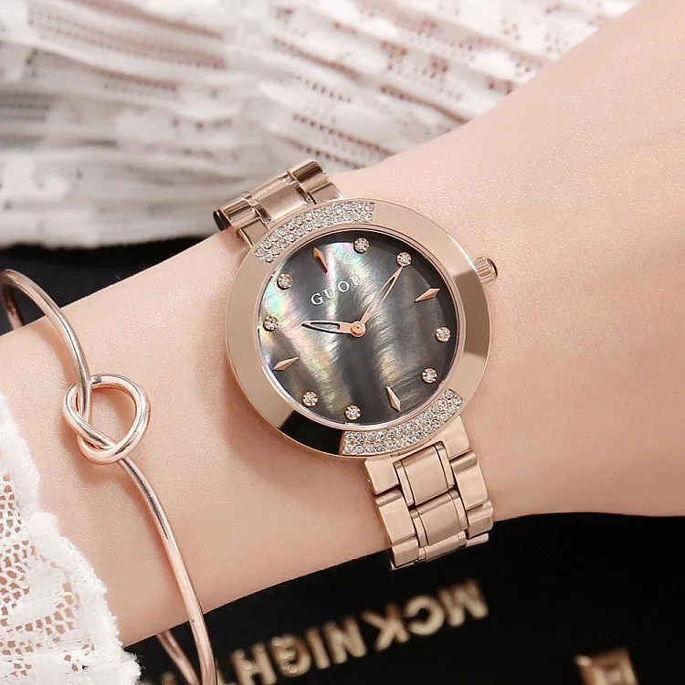 Women's Watch Rose Gold Stainless Steel Strap elegant watch