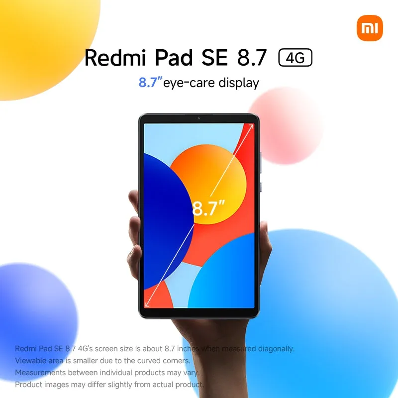 Xiaomi Redmi Pad SE 8.7" Tablet WiFi / 4G | 6GB RAM   128GB ROM | MediaTek Helio G85 | 8MP Camera | 6650mAh Battery