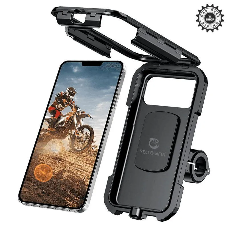 Yellowfin Fully Waterproof Handlebar Mobile Phone Mount Holder With 360° Rotation (M18L-B1 Black)