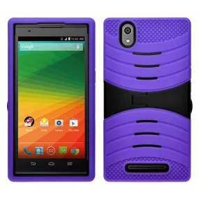 ZTE ZMAX Z970 Case, Dual Layer Heavy Duty Armor Protective Case, Defender Cover (Purple Heavy Duty Armor)